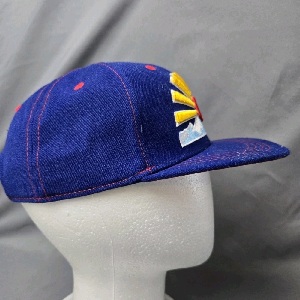 Aksels Colorado Sun & Mountain Youth Snapback Hat Royal Blue Red - Picture 5 of 8